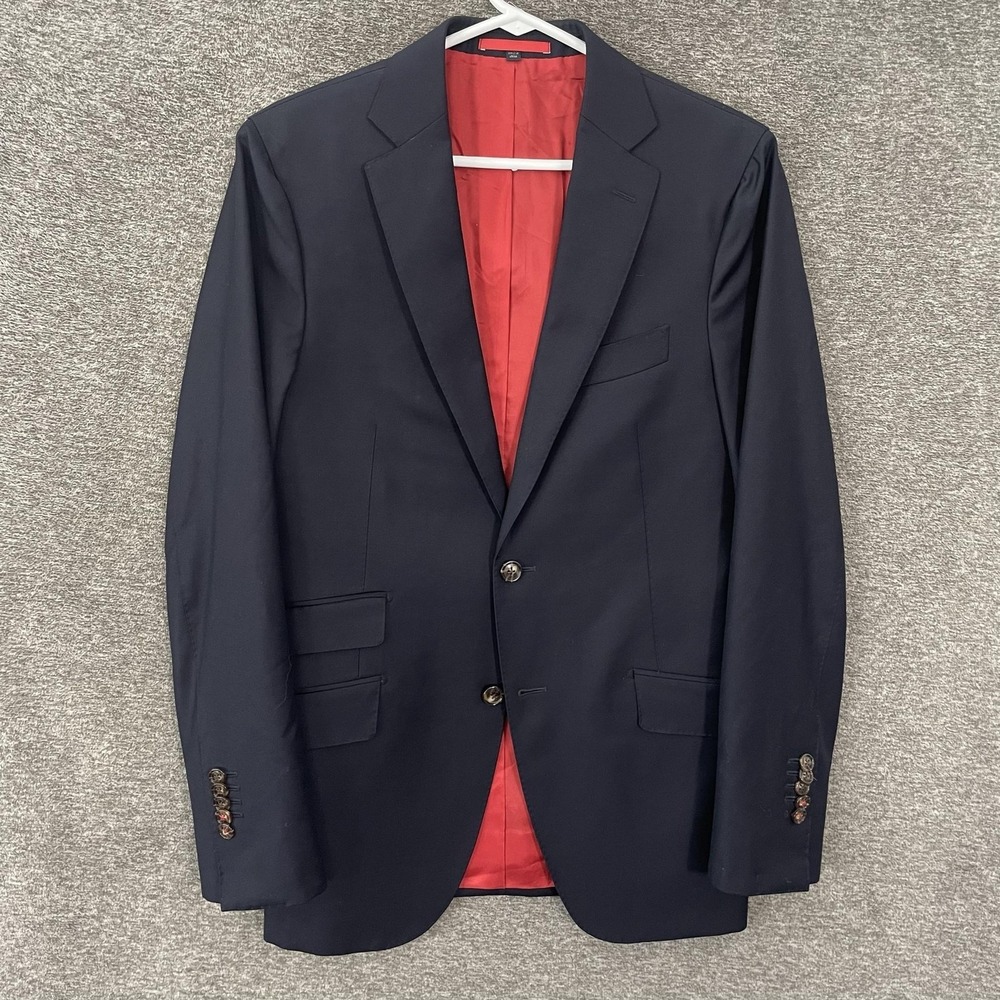 Suitsupply Suit Jacket Mens EU 46 (US 36R) Navy Wool Slim Fit Vitale Canonico